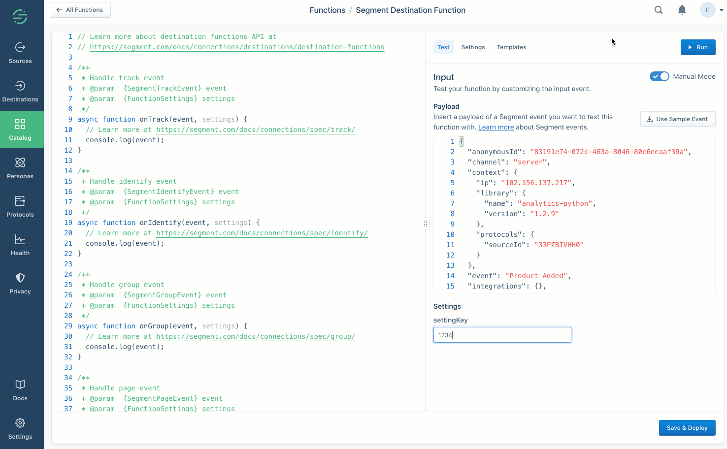 Functions Editor Event Tester