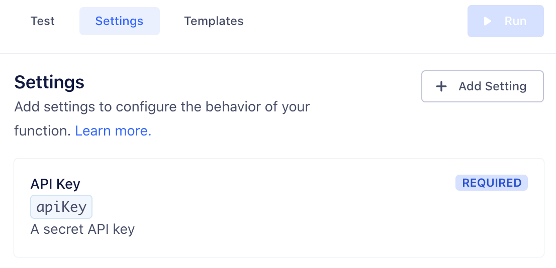 Settings Tab